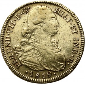 Kolumbien, Ferdinand VII, 8 Escudos 1819 NR JF, Bogota