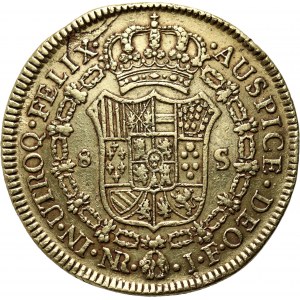 Kolumbia, Ferdynand VII, 8 escudos 1819 NR JF, Bogota