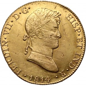 Peru, Ferdynand VII, 8 escudos 1814 LIMAE JP, Lima