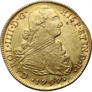 Peru, Charles IV, 8 Escudos 1797 LIMAE IJ, Lima