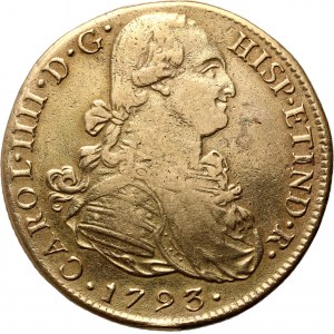 Peru, Karol IV, 8 escudos 1793 LIMAE IJ, Lima