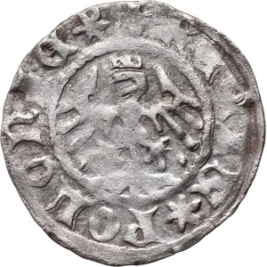 Władysław Jagiełło 1386-1434, półgrosz, Kraków, podpis nečitelný