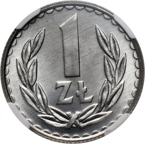PRL, 1 złoty 1988, najwyższa nota NGC