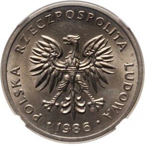 PRL, 20 złotych 1986, szeroka data