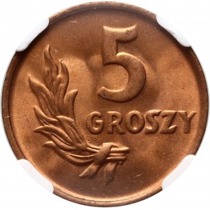 People's Republic of Poland, 5 pennies 1949, bronze