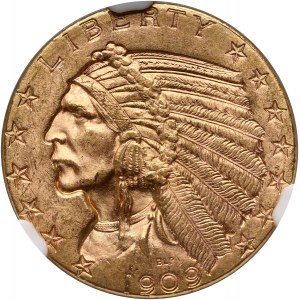 USA, 5 Dollars 1909 D, Denver, Indian Head