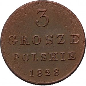 Congress Kingdom, Nicholas I, 3 Polish pennies 1828 FH, Warsaw