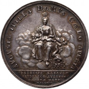 Augusto II il Forte, medaglia senza data (1720), In commemorazione della nascita del principe Federico Augusto