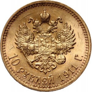 Russia, Nicholas II, 10 Roubles 1911 (ЭБ), St. Petersburg