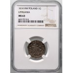 Žigmund III Vasa, groš 1614 HW, Vilnius, vzácny ročník