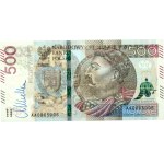 III RP, 500 złotych 16.02.2016, Seria AA 0065006, podpis Marka Belki