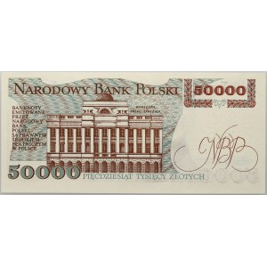 PRL, 50000 złotych 1.12.1989, seria AA, ciekawy numer