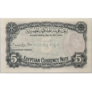Egypt, 5 Piastres 1940 series X/8