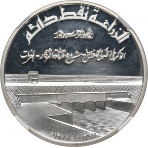 Iraq, 1 Dinar 1977, Tharthar-Euphrates Canal, PROOF