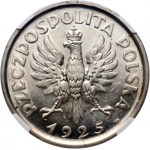 II RP, 5 zloty 1925, Warsaw, Constitution, 100 pearls