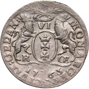 August III, sixpence 1763 ROE, Danzig