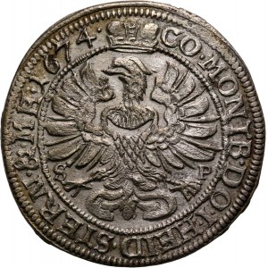 Silesia, Duchy of Olesnica, Sylvius Frederick, 6 krajcars 1674 SP, Olesnica