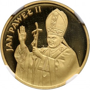PRL, 2000 złotych 1982, Valcambi, Jan Paweł II, stempel lustrzany (Proof)
