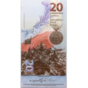 III RP, 20 złotych 2020, 100. rocznica Bitwy Warszawskiej, seria RP, niski numer 0000080