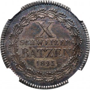 Switzerland, Graubünden, 10 Batzen 1825 N, Zurich
