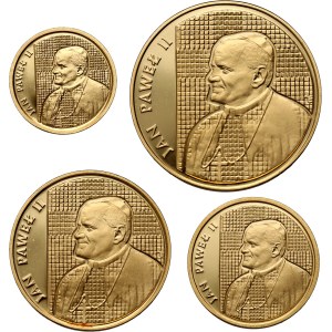 PRL, zestaw 4 monet z 1989 roku, Jan Paweł II, stempel lustrzany (Proof)