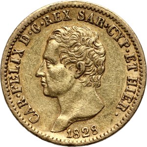 Italy, Sardinia, Carlo Felice, 20 Lire 1828 L, Torino