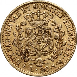 Italy, Sardinia, Carlo Felice, 20 Lire 1828 L, Torino