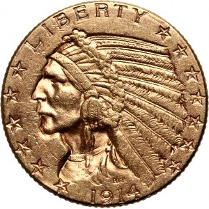 USA, 5 Dollars 1914 D, Denver, Indian head