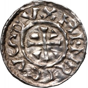 Germany, Bayern, Heinrich II der Zänker 985-995, Obol, Regensburg, mintmaster GVAL