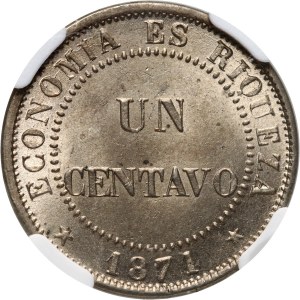 Chile, 1 Centavo 1871 So, Santiago