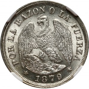 Čile, 20 centavos 1879 So, Santiago
