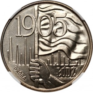 PRL, 20 złotych 1980, 1905 - Łódź, PRÓBA, miedzionikiel, najwyższa nota NGC