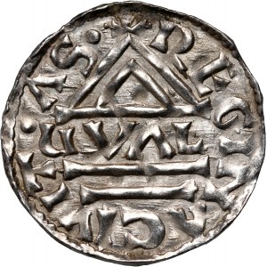 Germany, Bayern, Heinrich II der Zänker 985-995, Denar, Regensburg, mintmaster GVAL