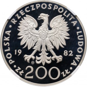 People's Republic of Poland, 200 gold 1982, Valcambi, John Paul II, mirror stamp (Proof)