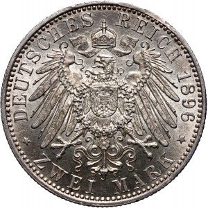Germany, Anhalt, Friedrich I, 2 Mark 1896 A, Berlin