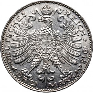 Germany, Saxe-Weimar-Eisenach, Wilhelm Ernst, 3 Mark 1915 A, Berlin