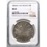 Mexico, 8 Reales 1893 Mo AM, Mexico