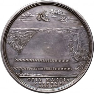 Augustus II. der Starke, Medaille von 1730, Militärische Manöver, RARE