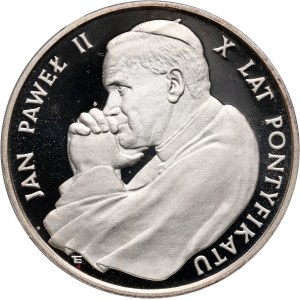 PRL, 10000 złotych 1988, Jan Paweł II, X Lat Pontyfikatu, najwyższa nota NGC