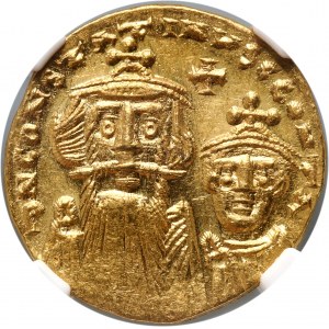 Byzancia, Konštantín II. a Konštantín IV. 654-668, solidus, Konštantínopol