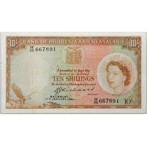 Rhodesia and Nyasaland / British Administration, 10 Shillings 1/11/1961, series W25