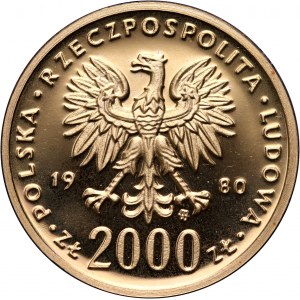 People's Republic of Poland, 2000 gold 1980, Casimir I the Restorer