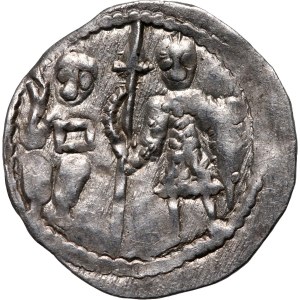 Boleslav III. Krivoprísažný 1107-1138, denár, knieža a svätý Adalbert