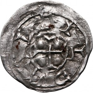 Boleslav III. Křivoklátský 1107-1138, denár, kníže a svatý Adalbert