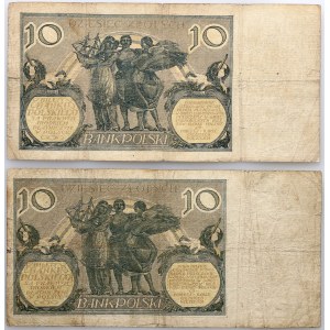 II RP, zestaw 2 x 10 złotych 20.07.1926, seria CA, CN