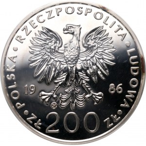 People's Republic of Poland, 200 gold 1986, Valcambi, John Paul II, regular stamp