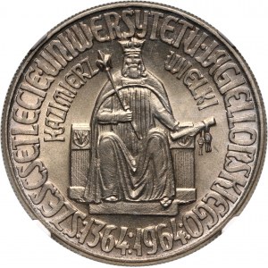PRL, 10 zlotých 1964, Varšava, Kazimierz Wielki, meď-nikel, bez nápisu PRÓBA