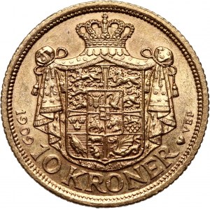 Denmark, Frederik VIII, 10 Kroner 1909 VBP, Copenhagen