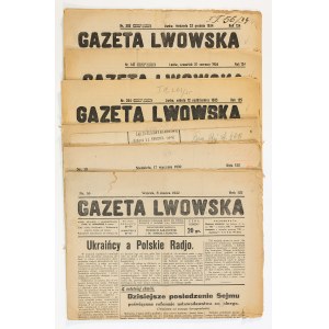 Lviv press, Gazeta Lwowska No. 80 of 1924, No. 278 of 1926, No. 13, 55, 297 of 1932, No. 147, 302 of 1934