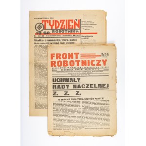 Gazety robotnicze, Front Robotniczy nr 25, 26 z 1932; Tydzień Robotnika nr 2 z 1936
